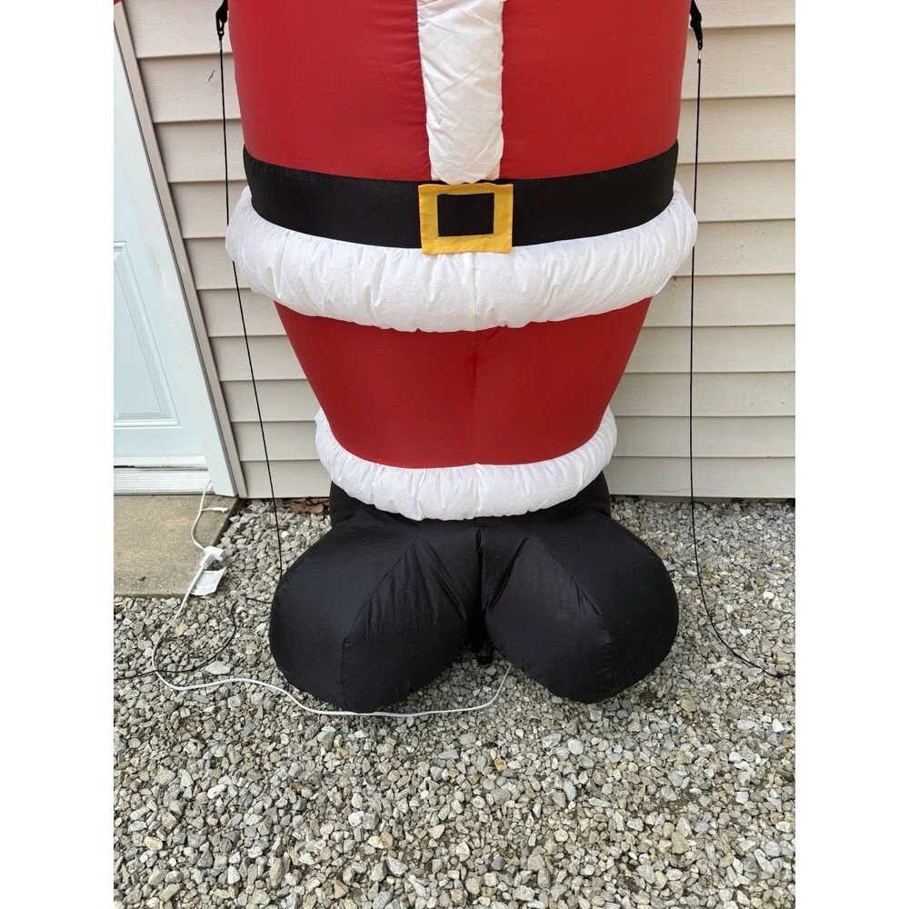 Gemmy 7 Ft Airblown Inflatable Giant Santa with Golden Bell Indoor/Outdoor 2022